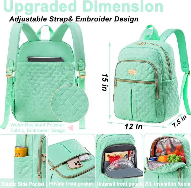 Weitars Lunch Backpack For Women Men,20L Cooler Backpack Insulated Lunch Bag For Women With Side Pockets Waterproof,Meal Prep Backpack,Adult Backpack Cooler For Lunch Picnic Hiking Camping Beach - Image 2